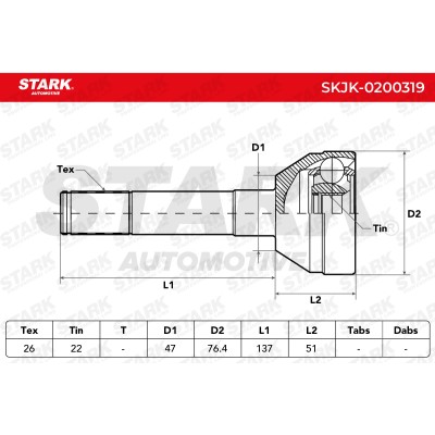 Joint Kit, Drive Shaft Stark SKJK-0200319 SKJK-0200319 - photo 4