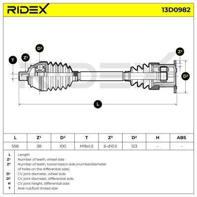 Drive Shaft RIDEX 13D0982 13D0982 - photo 7