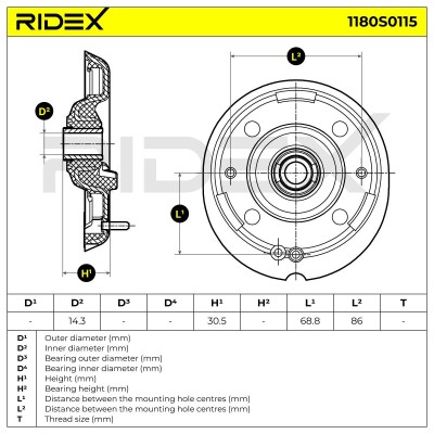 Strut Support Bearing Front RIDEX 1180S0115 1180S0115 - photo 6