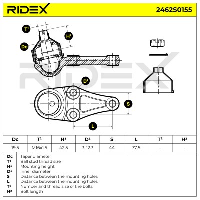 Ball Joint RIDEX 2462S0155 2462S0155 - photo 6