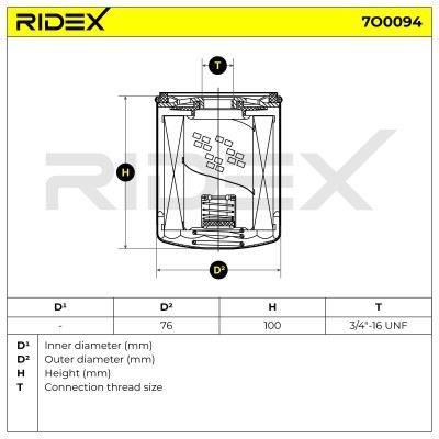 Oil Filter RIDEX 7O0094 7O0094 - photo 4