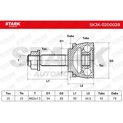 Joint Kit, Drive Shaft Stark SKJK-0200028 SKJK-0200028 - photo 5