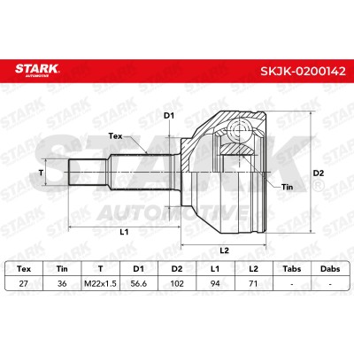 Joint Kit, Drive Shaft Stark SKJK-0200142 SKJK-0200142 - photo 4