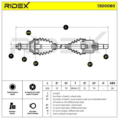 Drive Shaft RIDEX 13D0080 13D0080 - photo 5