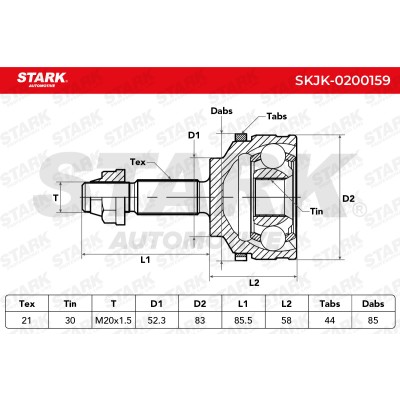 Joint Kit, Drive Shaft Stark SKJK-0200159 SKJK-0200159 - photo 6