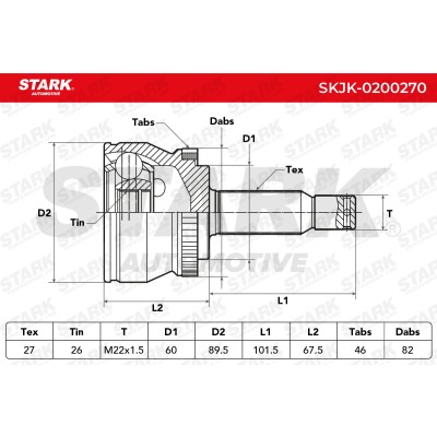 Joint Kit, Drive Shaft Stark SKJK-0200270 SKJK-0200270 - photo 5