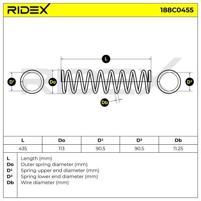 Suspension Spring RIDEX 188C0455 188C0455 - photo 5