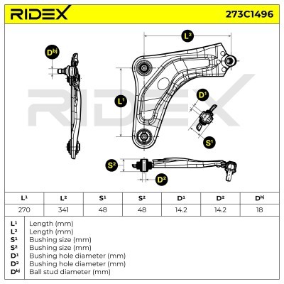 Control Arm RIDEX 273C1496 273C1496 - photo 7