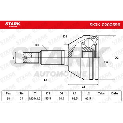 Joint Kit, Drive Shaft Stark SKJK-0200696 SKJK-0200696 - photo 5