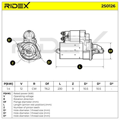 Starter RIDEX 2S0126 2S0126 - photo 6