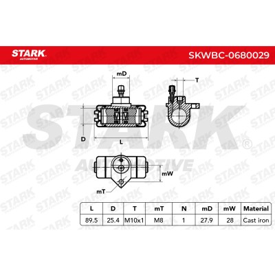 Wheel Brake Cylinder Stark SKWBC-0680029 SKWBC-0680029 - photo 8