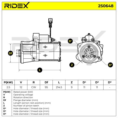 Starter RIDEX 2S0648 2S0648 - photo 6