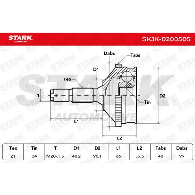 Joint Kit, Drive Shaft Stark SKJK-0200505 SKJK-0200505 - photo 7