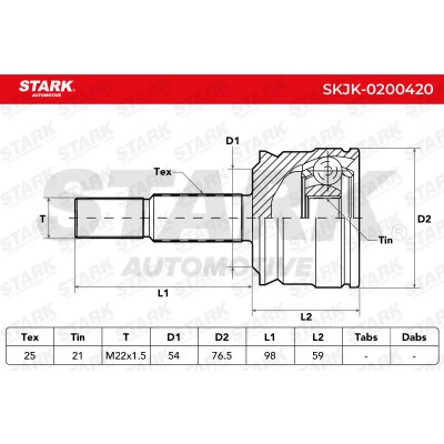 Joint Kit, Drive Shaft Stark SKJK-0200420 SKJK-0200420 - photo 5
