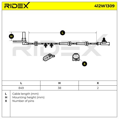 ABS Sensor RIDEX 412W1309 412W1309 - photo 6