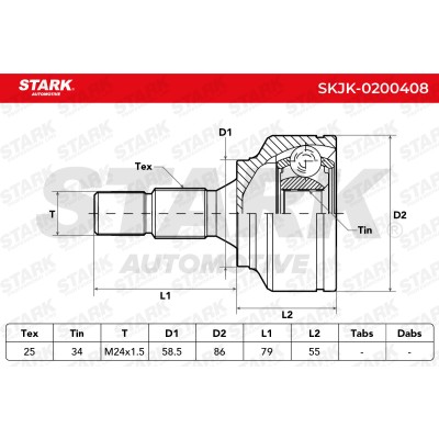 Joint Kit, Drive Shaft Stark SKJK-0200408 SKJK-0200408 - photo 5