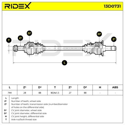 Drive Shaft RIDEX 13D0731 13D0731 - photo 7