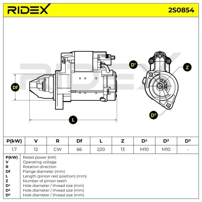Starter RIDEX 2S0854 2S0854 - photo 7