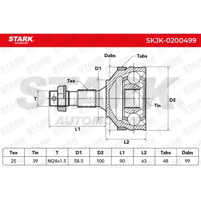 Joint Kit, Drive Shaft Stark SKJK-0200499 SKJK-0200499 - photo 10