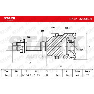 Joint Kit, Drive Shaft Stark SKJK-0200391 SKJK-0200391 - photo 7