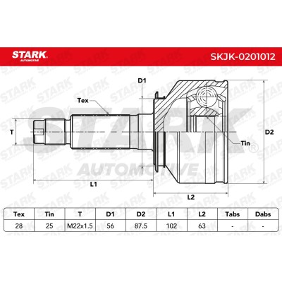Joint Kit, Drive Shaft Stark SKJK-0201012 SKJK-0201012 - photo 6