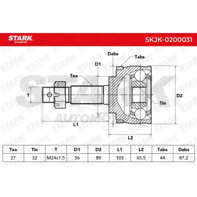 Joint Kit, Drive Shaft Stark SKJK-0200031 SKJK-0200031 - photo 7