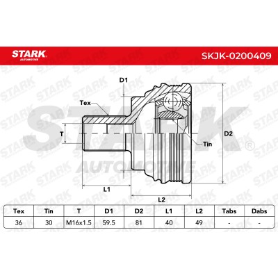 Joint Kit, Drive Shaft Stark SKJK-0200409 SKJK-0200409 - photo 5