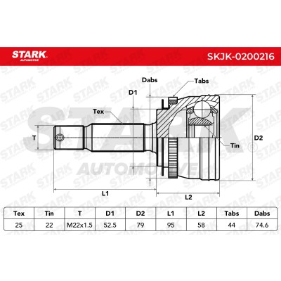 Joint Kit, Drive Shaft Stark SKJK-0200216 SKJK-0200216 - photo 6