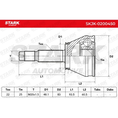 Joint Kit, Drive Shaft Stark SKJK-0200450 SKJK-0200450 - photo 5
