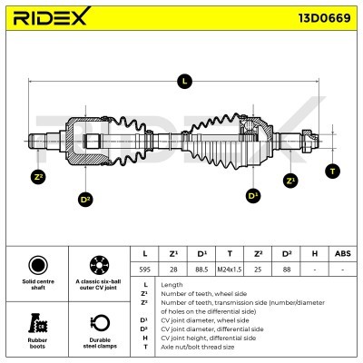 Drive Shaft RIDEX 13D0669 13D0669 - photo 7