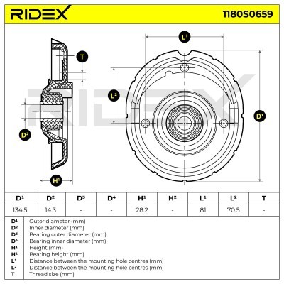 Strut Support Bearing Front RIDEX 1180S0659 1180S0659 - photo 4