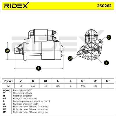 Starter RIDEX 2S0262 2S0262 - photo 7