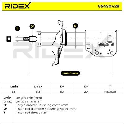 Shock Absorber RIDEX 854S0428 854S0428 - photo 9