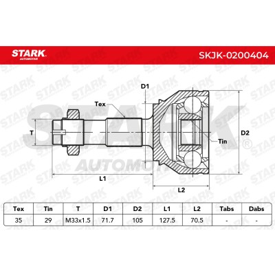 Joint Kit, Drive Shaft Stark SKJK-0200404 SKJK-0200404 - photo 4