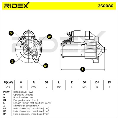 Starter RIDEX 2S0080 2S0080 - photo 6