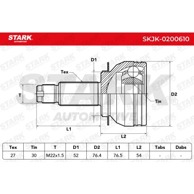 Joint Kit, Drive Shaft Stark SKJK-0200610 SKJK-0200610 - photo 7