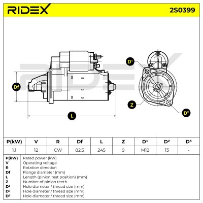 Starter RIDEX 2S0399 2S0399 - photo 7