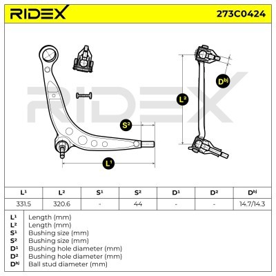 Control Arm RIDEX 273C0424 273C0424 - photo 7