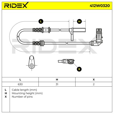 ABS Sensor RIDEX 412W0320 412W0320 - photo 6