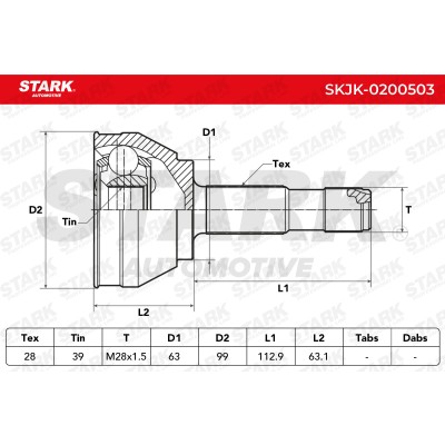 Joint Kit, Drive Shaft Stark SKJK-0200503 SKJK-0200503 - photo 7