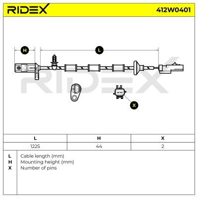 ABS Sensor RIDEX 412W0401 412W0401 - photo 5