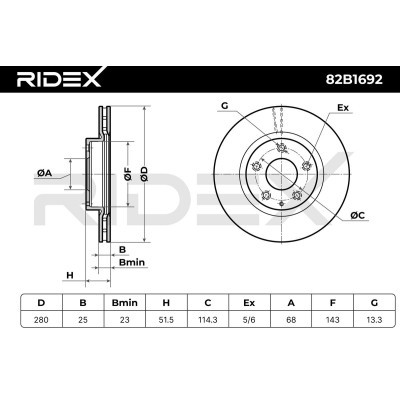 Brake Disc RIDEX 82B1692 82B1692 - photo 6