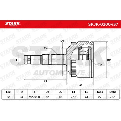 Joint Kit, Drive Shaft Stark SKJK-0200437 SKJK-0200437 - photo 6