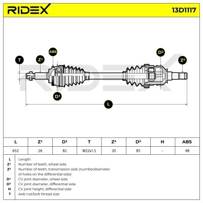 Drive Shaft RIDEX 13D1117 13D1117 - photo 7