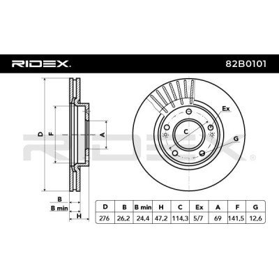 Brake Disc RIDEX 82B0101 82B0101 - photo 5