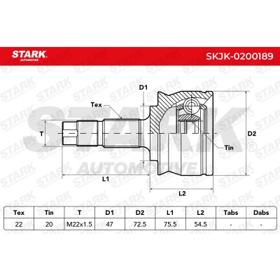 Joint Kit, Drive Shaft Stark SKJK-0200189 SKJK-0200189 - photo 5