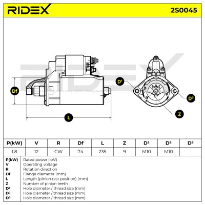 Starter RIDEX 2S0045 2S0045 - photo 6