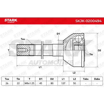 Joint Kit, Drive Shaft Stark SKJK-0200494 SKJK-0200494 - photo 5