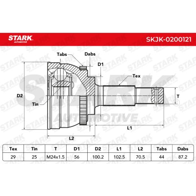 Joint Kit, Drive Shaft Stark SKJK-0200121 SKJK-0200121 - photo 7