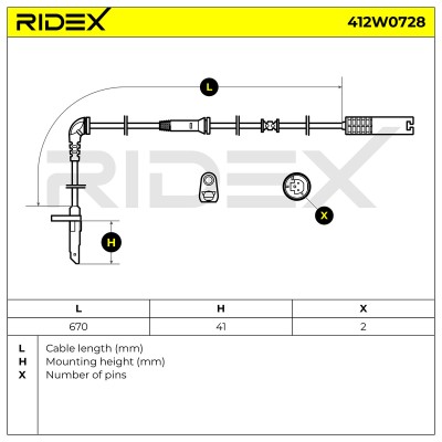 ABS Sensor RIDEX 412W0728 412W0728 - photo 6